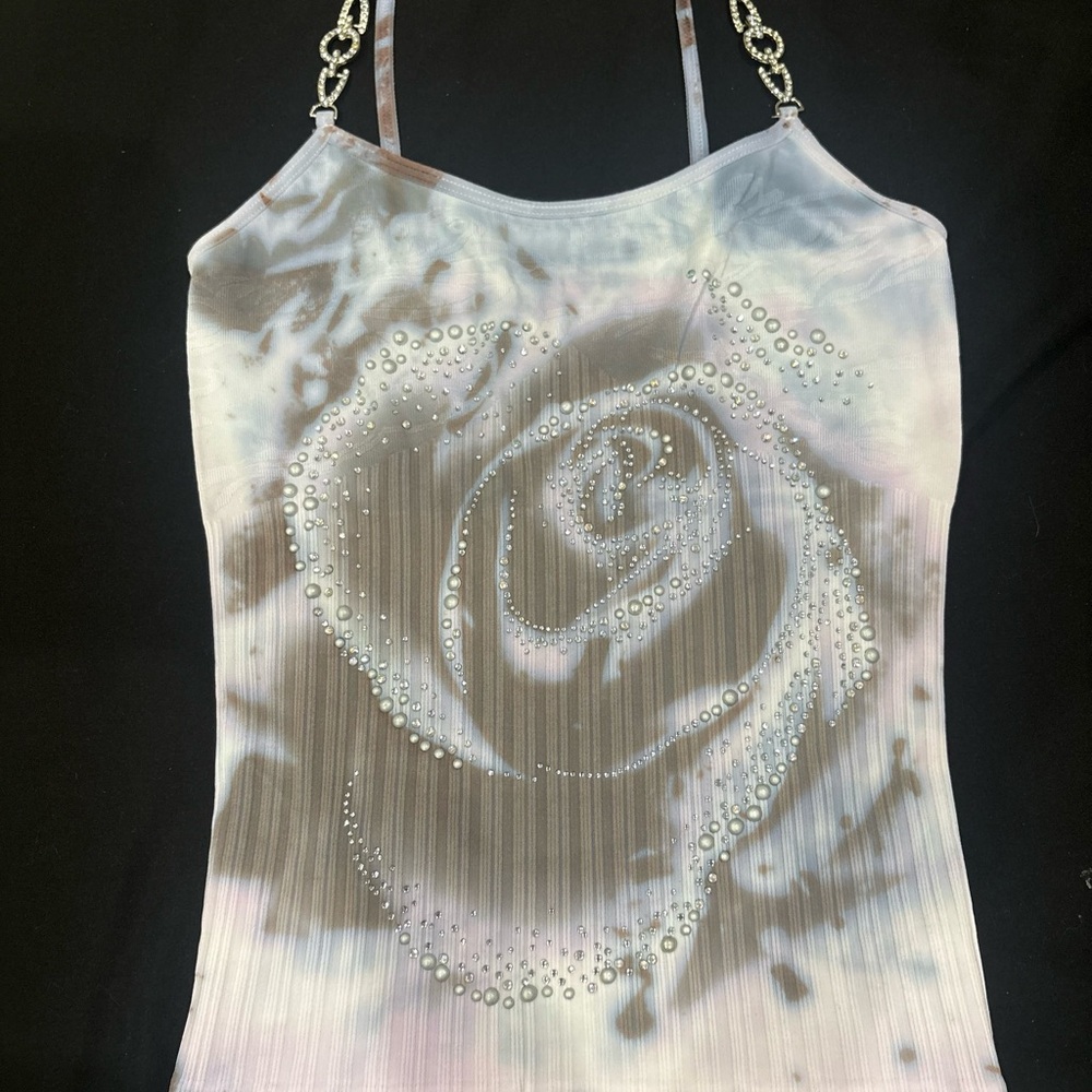 Deadstock Y2K beaded rose tank top!